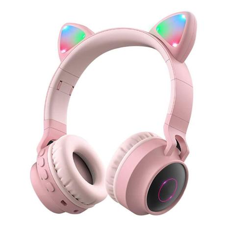 Fone De Ouvido Sem Fio Gatinho Led Colorido - BT028C Top Bt5.0 -  Goldenultra - Headphone Bluetooth - Magazine Luiza