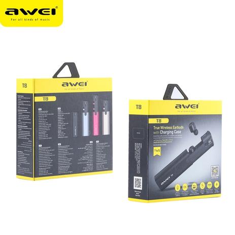 Fone de Ouvido sem Fio T8 da AWEI Menor preço em Fone de Ouvido sem Fio T8 da AWEI