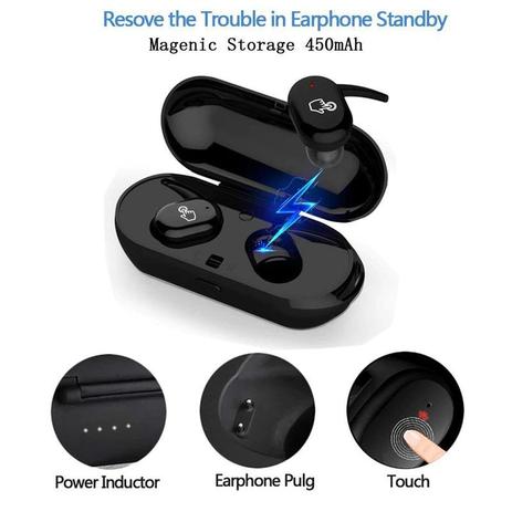 Fone De Ouvido Tws-y30 Bluetooth 5.0 - PRETO - HAMY - Fone de Ouvido  Bluetooth - Magazine Luiza