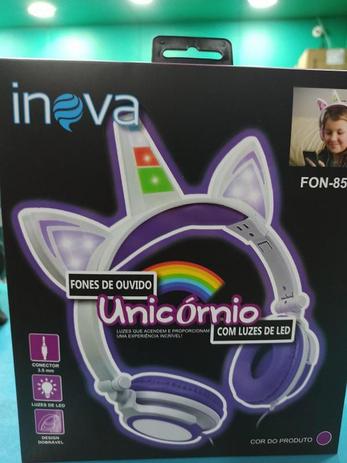 Fone De Ouvido Unicórnio Com Luz De Led Roxo - Inova - Headset - Magazine  Luiza