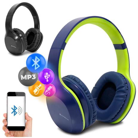 Fone De Ouvido Xtrax Groove Bluetooth USB P2 Headset Preto Azul com Verde -  Headset Bluetooth - Magazine Luiza