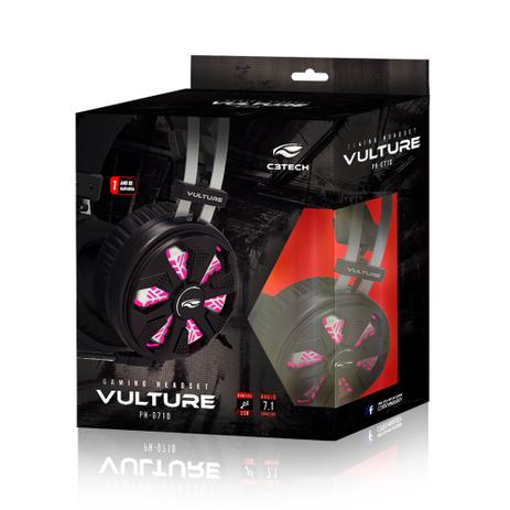 Fone Gamer C3tech Headset Vulture USB 7.1 Ph-G710bk Menor preço em Fone Gamer C3tech Headset Vulture USB 7.1 Ph-G710bk
