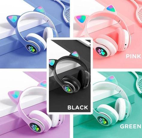 Fone Gato Fone De Ouvido Carinha Sem Fio Bluetooth Com Orelhas De Gato P33m - CATear Menor preço em Fone Gato Fone De Ouvido Carinha Sem Fio Bluetooth Com Orelhas De Gato P33m - CATear