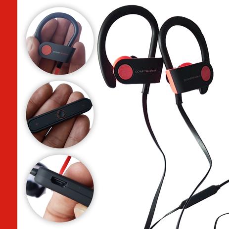 Fone Ouvido Bluetooth Microfone Esporte Corrida Preto com Vermelho - Kl store é boa?