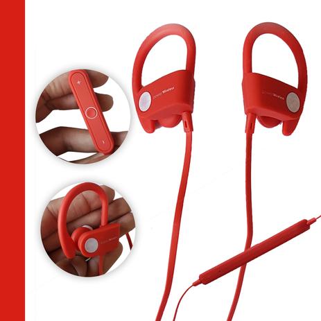 Fone Ouvido Bluetooth Microfone Esporte Corrida Vermelho - Kl store é boa?