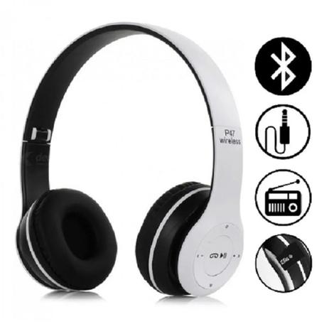 Fone Ouvido Sem Fio Bluetooth 5.0 Celular Micro Sd Wireless - P47 - Fone de  Ouvido com Fio - Magazine Luiza