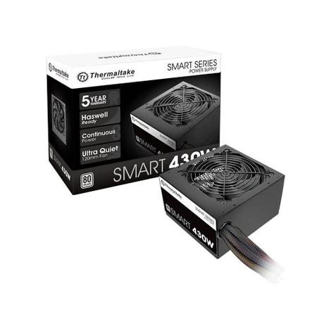 Fonte 430W TT SMART ATX2.3/A-PFC 80+WHITE PS-SPD-0430NPCWUS-W - Thermaltake Menor preço em Fonte 430W TT SMART ATX2.3/A-PFC 80+WHITE PS-SPD-0430NPCWUS-W - Thermaltake