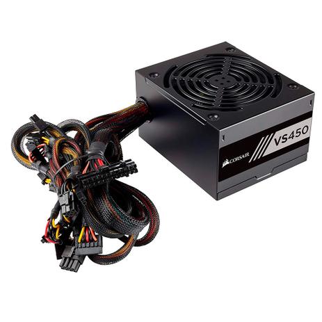 Fonte 450W ATX Corsair VS450 80 Plus White PFC Ativo - CP-9020170 Menor preço em Fonte 450W ATX Corsair VS450 80 Plus White PFC Ativo - CP-9020170