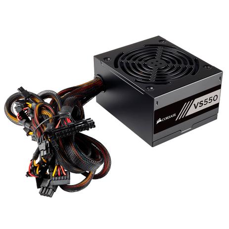 Fonte 550W ATX Corsair VS550 80 Plus White PFC Ativo - CP-9020171 Menor preço em Fonte 550W ATX Corsair VS550 80 Plus White PFC Ativo - CP-9020171
