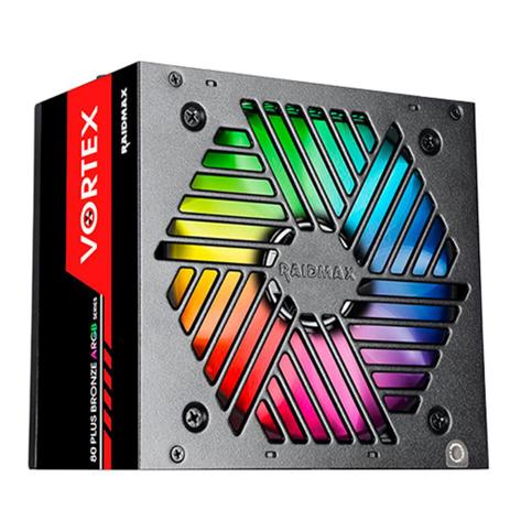 Fonte 700W Raidmax Vortex aRGB - Eficiência 85% - 80 PLUS Bronze - RX-700AC-VR Menor preço em Fonte 700W Raidmax Vortex aRGB - Eficiência 85% - 80 PLUS Bronze - RX-700AC-VR