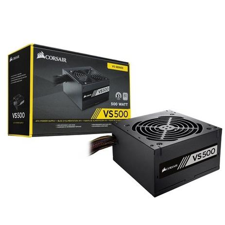 Fonte 80PLUS ATX 500W White Corsair CP-9020118-LA VS500 PFC Ativo Menor preço em Fonte 80PLUS ATX 500W White Corsair CP-9020118-LA VS500 PFC Ativo