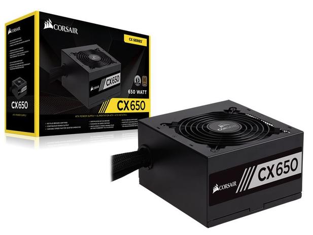 Fonte 80PLUS Bronze Corsair CX 650W ATX PFC Ativo Bivolt S/CABO de Forca - CP-9020122-WW Menor preço em Fonte 80PLUS Bronze Corsair CX 650W ATX PFC Ativo Bivolt S/CABO de Forca - CP-9020122-WW