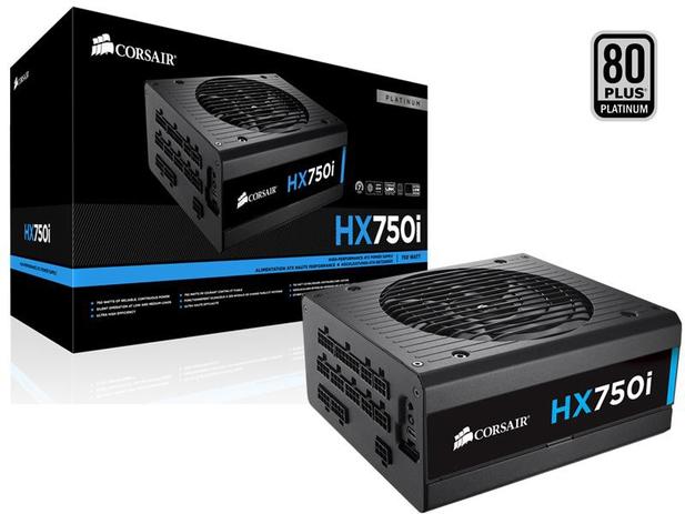 Fonte 80Plus Platinum Corsair Hxi 750W Atx Pfc Ativo Modular Menor preço em Fonte 80Plus Platinum Corsair Hxi 750W Atx Pfc Ativo Modular