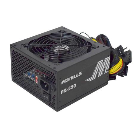 Fonte ATX 550W 24P/Sata PCWELLS K-Mex - PK-550 Menor preço em Fonte ATX 550W 24P/Sata PCWELLS K-Mex - PK-550