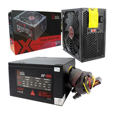 Fonte Atx 600w Real Gamer Suporta Core I7 High Power Dmix AF-600 - Dex Menor preço em Fonte Atx 600w Real Gamer Suporta Core I7 High Power Dmix AF-600 - Dex