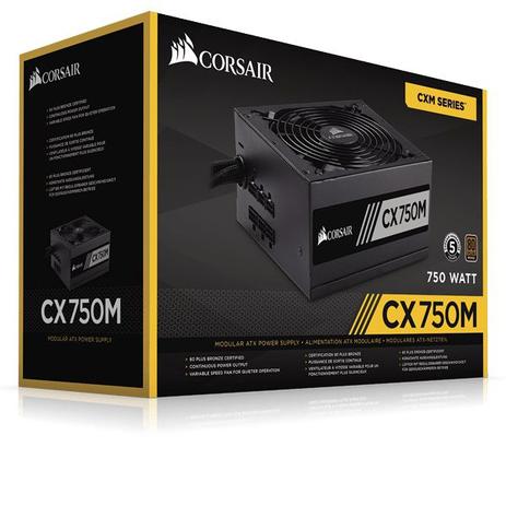 Fonte atx 750w reais semi-modular 80plus bronze cx750m corsair Menor preço em Fonte atx 750w reais semi-modular 80plus bronze cx750m corsair