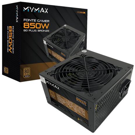 Fonte ATX 850W 80 Plus Bronze - PFC Ativo - MYMAX Menor preço em Fonte ATX 850W 80 Plus Bronze - PFC Ativo - MYMAX