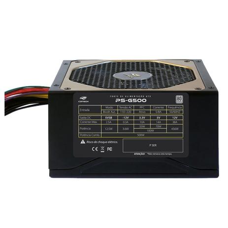 Fonte ATX C3 Tech 500W 80 Plus White PS-G500 - C3tech Menor preço em Fonte ATX C3 Tech 500W 80 Plus White PS-G500 - C3tech