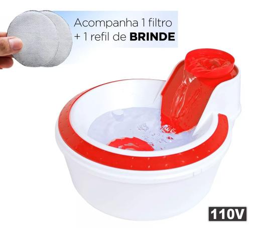 Fonte Bebedouro Cães Gatos 2L Petlon Filtro Vermelho 110V é boa?