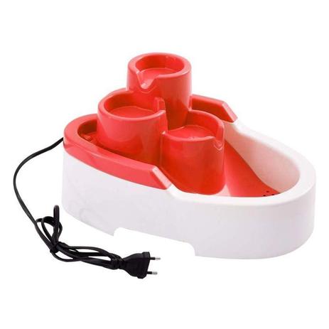 Fonte Bebedouro Cascata Para Pets Bivolt Vermelho - São pet Menor preço em Fonte Bebedouro Cascata Para Pets Bivolt Vermelho - São pet