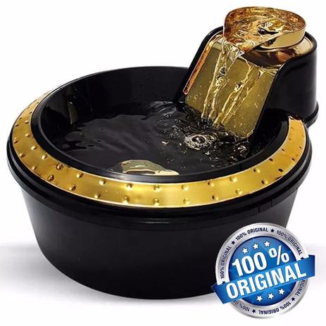 Fonte Bebedouro Petlon Água Elétrico Gatos - Preto Dourado Menor preço em Fonte Bebedouro Petlon Água Elétrico Gatos - Preto Dourado
