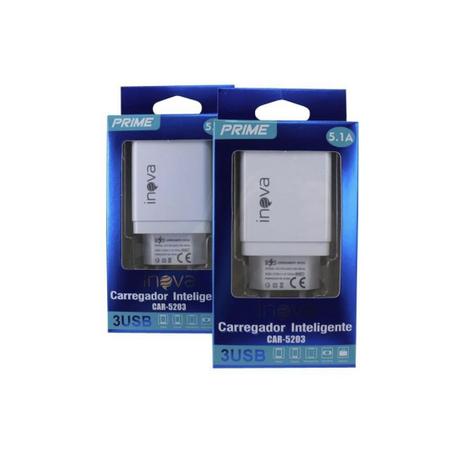 Fonte Carregador Inova 5.1a Prime Com 3 Saídas Usb Turbo Menor preço em Fonte Carregador Inova 5.1a Prime Com 3 Saídas Usb Turbo