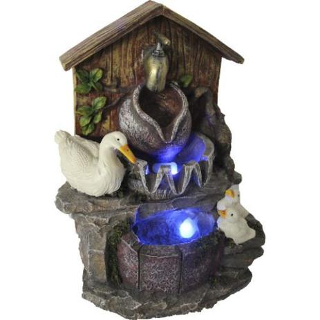 Fonte de Água Patinhos e Torneira com Luz LED (29cm) - Relaxar e meditar é boa?