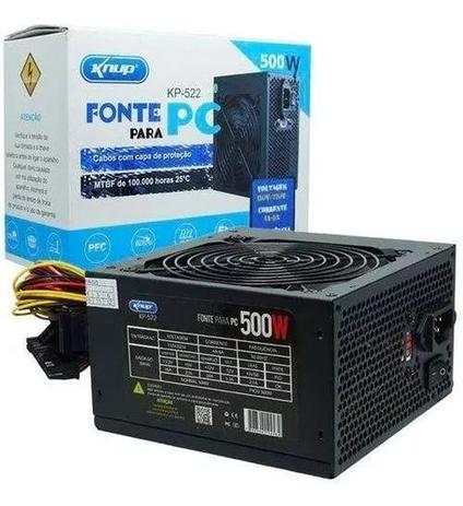 Fonte De Alimentacao 500w Real 24p Atx Knup C/cx E Cabo Kp-522 é boa?