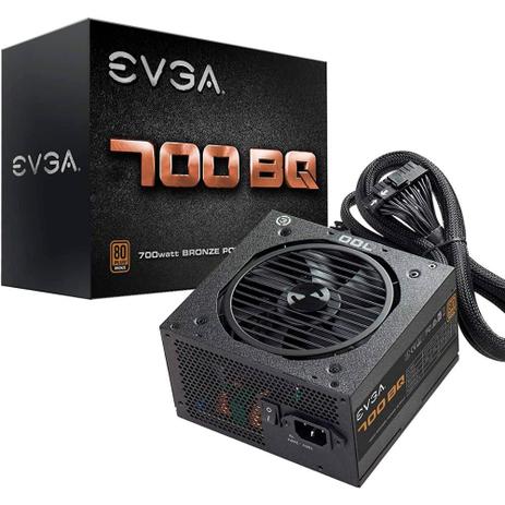 Fonte EVGA 700 BQ, 700W, 80 Plus Bronze, Semi Modular - 110-BQ-0700-V0 Menor preço em Fonte EVGA 700 BQ, 700W, 80 Plus Bronze, Semi Modular - 110-BQ-0700-V0