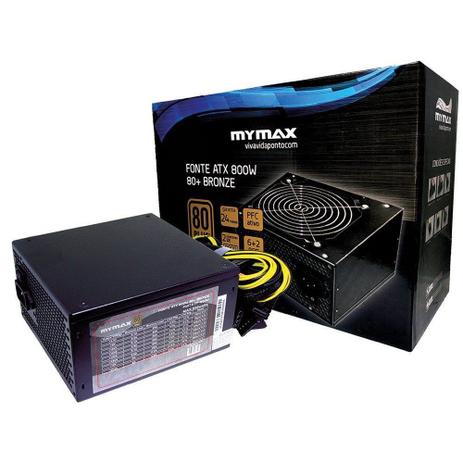 Fonte Gamer Atx 800w 80+ Bronze Pfc Ativo Sli/crossfire FP-850W - Mymax Menor preço em Fonte Gamer Atx 800w 80+ Bronze Pfc Ativo Sli/crossfire FP-850W - Mymax