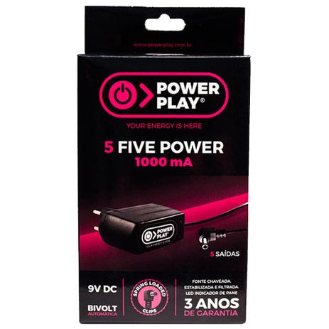 Fonte Para 5 Pedais Power Play Five Power 9v P4 1000ma Menor preço em Fonte Para 5 Pedais Power Play Five Power 9v P4 1000ma