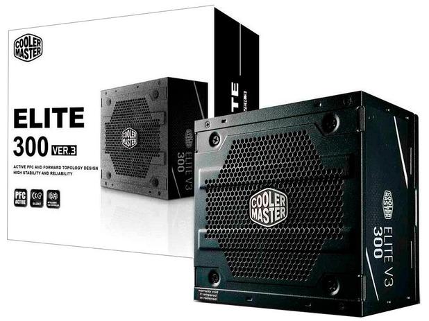 Fonte para PC 300W ATX Cooler Master ELITE V3 300 - com Cabo Menor preço em Fonte para PC 300W ATX Cooler Master ELITE V3 300 - com Cabo