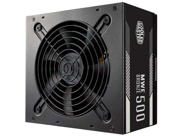 Fonte para PC 500W ATX Cooler Master - MWE 500 Bronze V2 com Cabo Menor preço em Fonte para PC 500W ATX Cooler Master - MWE 500 Bronze V2 com Cabo