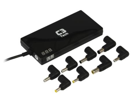 Fonte Universal para Notebook 70W C3 Tech NB-70T - 12V e 24V - Pontas Intercambiáveis Menor preço em Fonte Universal para Notebook 70W C3 Tech NB-70T - 12V e 24V - Pontas Intercambiáveis
