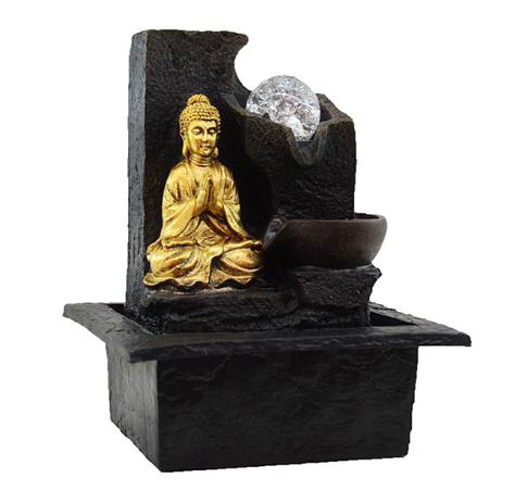 Fonte Zen de Água Buda Meditando Com Bola - BMK Menor preço em Fonte Zen de Água Buda Meditando Com Bola - BMK