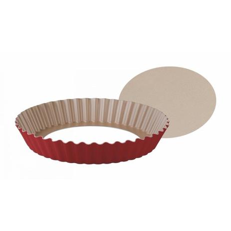 Forma Alumínio Antiaderente com Fundo Removível 24cm Brasil Tramontina Vermelho Menor preço em Forma Alumínio Antiaderente com Fundo Removível 24cm Brasil Tramontina Vermelho