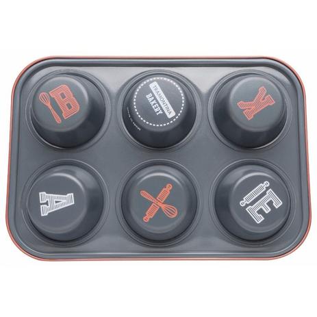 Menor preço em Forma Alumínio Antiaderente para Cupcake 6 Divisões Bakery Tramontina