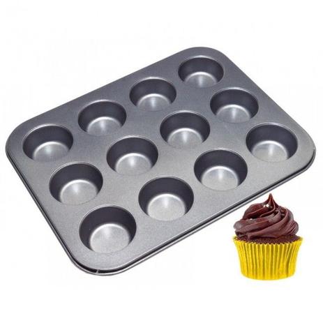 Forma Anti Aderente Aco Carbono Cupcake Pao De Queijo Aco Top