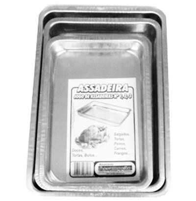 Forma / assadeira de aluminio retangular kit com 3 pecas pmg - Assumpcao Menor preço em Forma / assadeira de aluminio retangular kit com 3 pecas pmg - Assumpcao