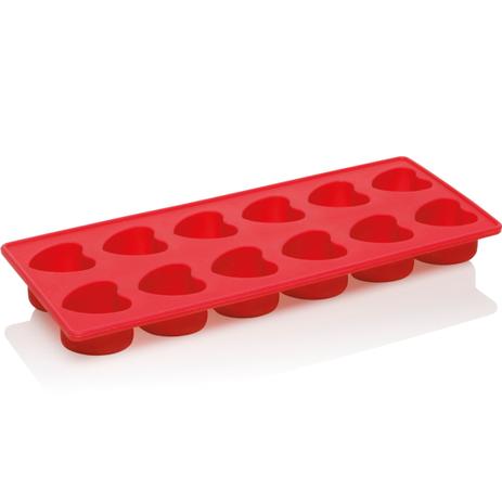 Forma De Gelo Silicone Maleável 12 Aberturas Molde Coração Vermelho - Ou Menor preço em Forma De Gelo Silicone Maleável 12 Aberturas Molde Coração Vermelho - Ou