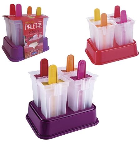 Forma de paletas recheadas kit com 4 pecas 15,8x14,6x11,8cm - Plasútil Menor preço em Forma de paletas recheadas kit com 4 pecas 15,8x14,6x11,8cm - Plasútil