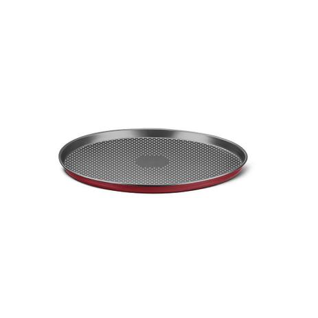 Forma de Pizza Assadeira Redonda Crocante Furo Vermelho 30cm - MTA Menor preço em Forma de Pizza Assadeira Redonda Crocante Furo Vermelho 30cm - MTA