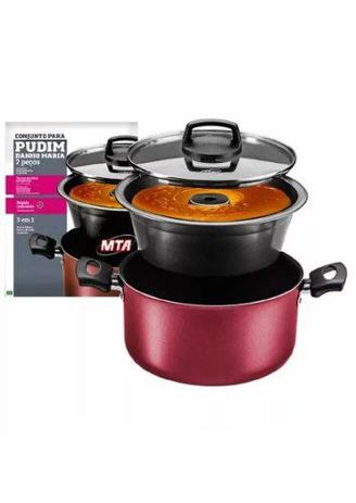 Forma De Pudim Banho Maria Conjunto 2 Peças Mta Cereja Menor preço em Forma De Pudim Banho Maria Conjunto 2 Peças Mta Cereja