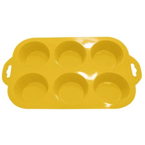 Forma para cupcake redonda de silicone amarelo/ niazitex Menor preço em Forma para cupcake redonda de silicone amarelo/ niazitex