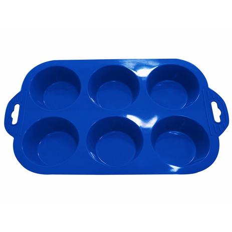 Forma para cupcake redonda de silicone azul / niazitex Menor preço em Forma para cupcake redonda de silicone azul / niazitex