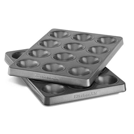 Forma Revestida Antiaderente 12 Mini Bolinhos Kit com 2 Formas KI634AFONA - KitchenAid Menor preço em Forma Revestida Antiaderente 12 Mini Bolinhos Kit com 2 Formas KI634AFONA - KitchenAid