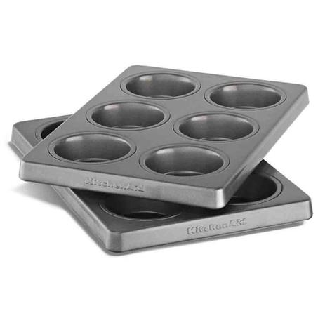 Forma Revestida Antiaderente 6 Mini Bolinhos Kit com 2 Formas KI635AFONA - KitchenAid Menor preço em Forma Revestida Antiaderente 6 Mini Bolinhos Kit com 2 Formas KI635AFONA - KitchenAid