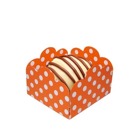 Forminha Caixeta Kid Art Poá Laranja e Branco 50 unidades - Festabox é boa?