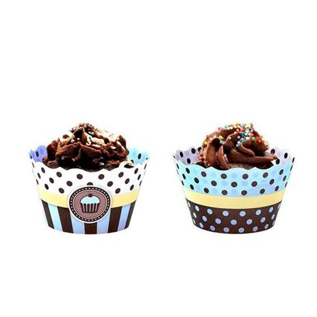 Forminha Wrapper para Cupcake Azul e Marrom 12 unidades Ultrafest Menor preço em Forminha Wrapper para Cupcake Azul e Marrom 12 unidades Ultrafest