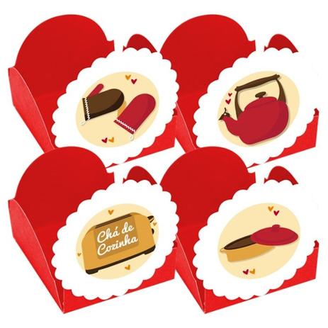 Forminhas para Doces Chá de Cozinha Vermelha - 10 unds - Mz decoraçoes e festas Menor preço em Forminhas para Doces Chá de Cozinha Vermelha - 10 unds - Mz decoraçoes e festas